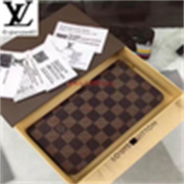 

designer luxury j8yo n61728 coffee compartment long zipper wallet long wallet chain wallets compact purse clutches evening key brand