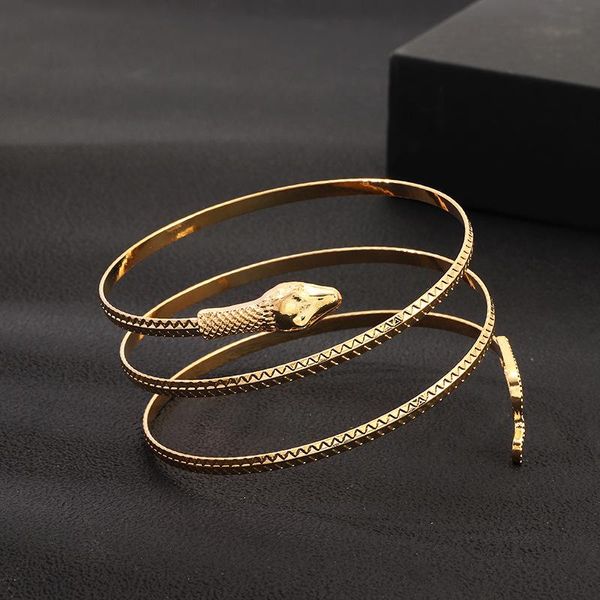

charm bracelets arrival punk fashion coiled snake spiral upper arm cuff armlet armband bangle bracelet men jewelry for women party barcelets, Golden;silver
