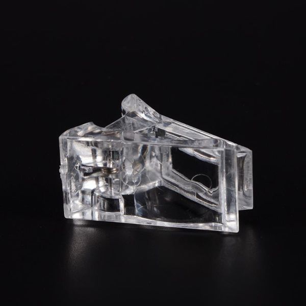 

false nails 1 pcs woman nail manicure tools fashion transparent tips finger extension glue fixed clip uv gel builder, Red;gold