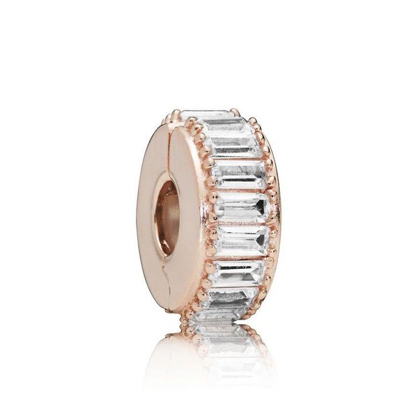 

factory wholesale rose gold plated over 925 sterling silver ice formation clip for christmas charm bead fits european jewelry charm bracelet, Black