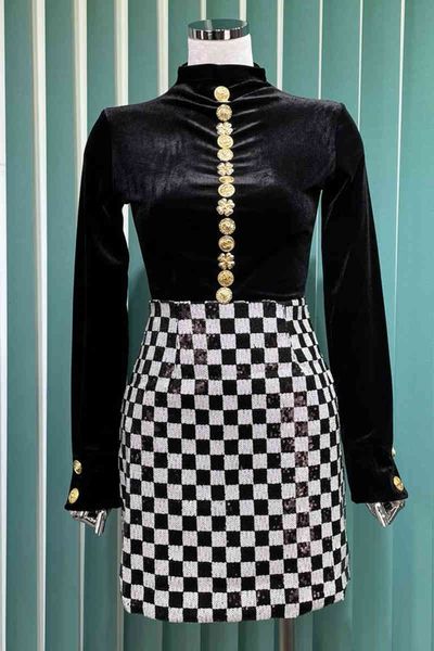 

casual dresses plaid skirt in early autumn jao2, Black;gray
