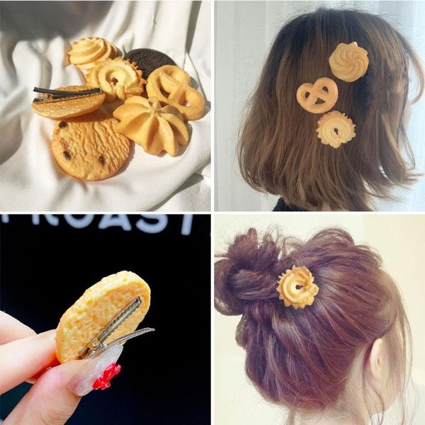 Clipes de cabelo barrettes biscoitos biscoitos clipe resina moderna ferramenta de maquiagem decoração acessórios para penteados