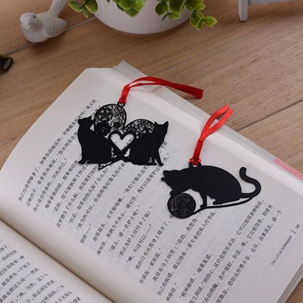 

bookmark 2pcs diy black cat metal for book paper style random