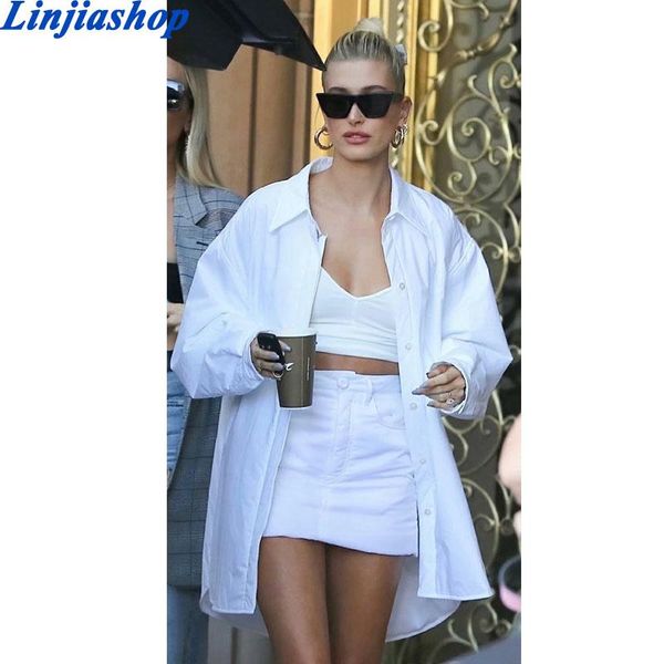 

women's blouses & shirts women simple style buttons decoration casual white poplin blouse office lady chic blusas