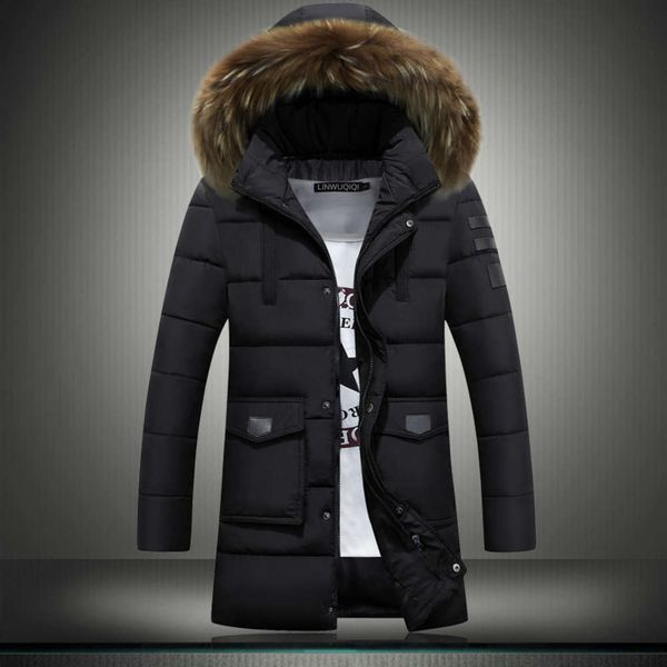 

autumn and young leisure medium length clothes men's winter thick padded korean jacket cotton, Black;brown