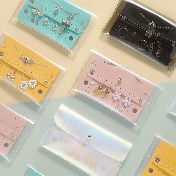 

jewelry pouches, bags mini travel organizer bag clear soft tpu gift display portable storage packaging case girl earrings jewellery, Pink;blue