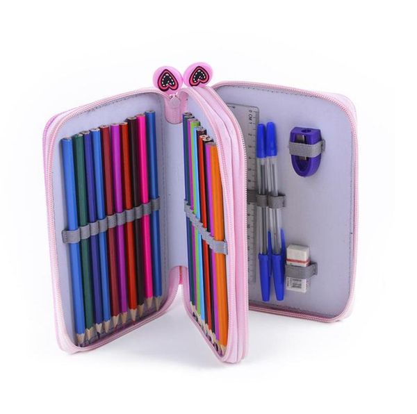 

48 color 52 hole gray multi-function stationery bag 24 36 48 72 stick pencil curtain sketch color pencil bag large case