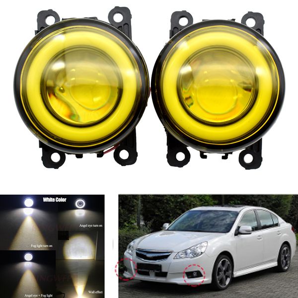 

2 pieces car front fog light led halo ring angel eye daytime running lamp drl h11 12v for subaru legacy 2010 2011 2012