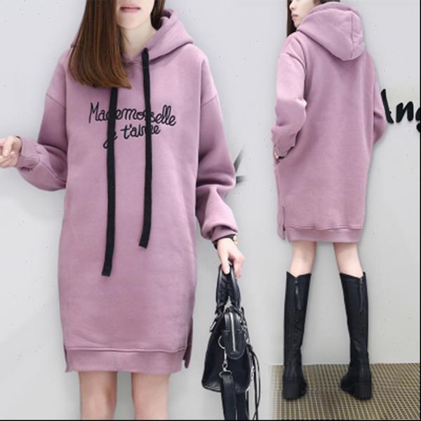 

new women winter more add wool fleece long embroidery in female sets the goods who dress loose plus size 2021, Black