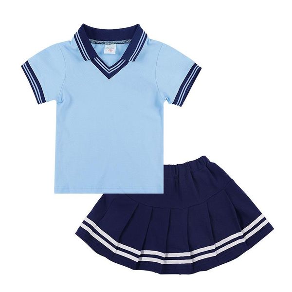 

clothing sets yyfushi women's european and american college wind middle school primary pupils kindergarten uniform two piece set, White