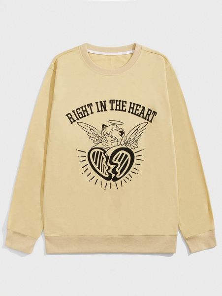 

romwe guys slogan cupid graphic sweatshirt b61m#, Black