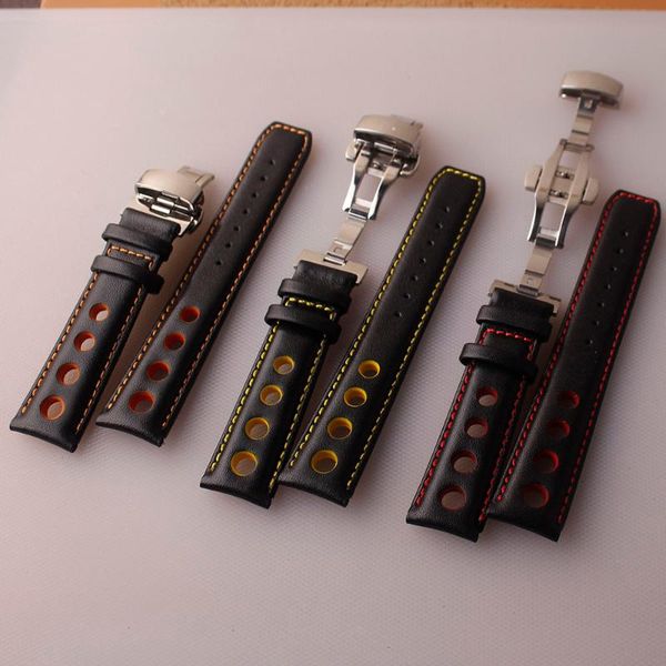 

watch bands 20mm genuine leather black watchband wristband replacement fit tisot racing sport seriest91 1853 prs516 200 strap men's bra, Black;brown