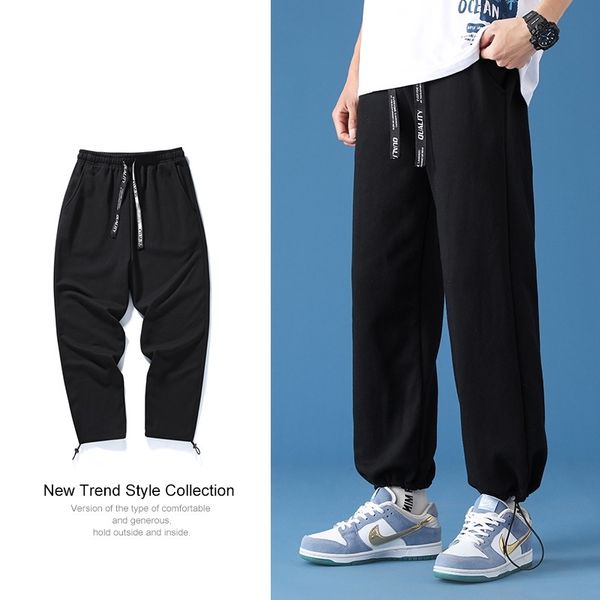 

tb summer new casual pants, anti cotton tide brand, loose and fashionable men's sports pants, Black