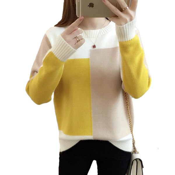 

women's sweaters female sweater knitted with long sleeves, round pullover neck for fashion students spring and fall clof, White;black