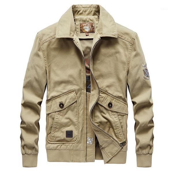 

men's jackets 2021 autumn cotton casual embroidery loose lapel pocket jacket men outerwear coats jaqueta masculina, Black;brown