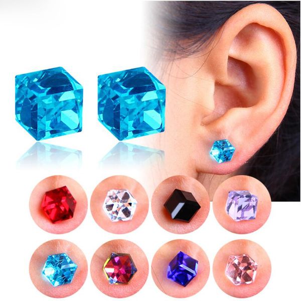 Mode Koreanische Stud Ohrring Healthcare Magnet Kristall Starke Magnetische Nicht Durchbohrte Ohrringe Für Frauen Männer