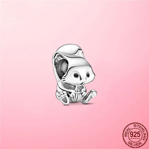 

2020 new squirrel charm 925 sterling silver cute squirrel animal beads fit pandora charm bracelet original 925 silver jewelry