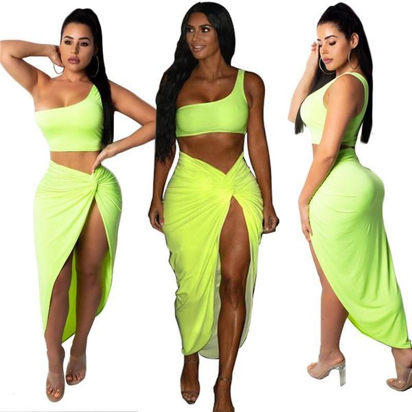 

hirigin summer women's sets two piece short and long skirts set fashion female club party 2 pcs ladies new two piece set, Gray