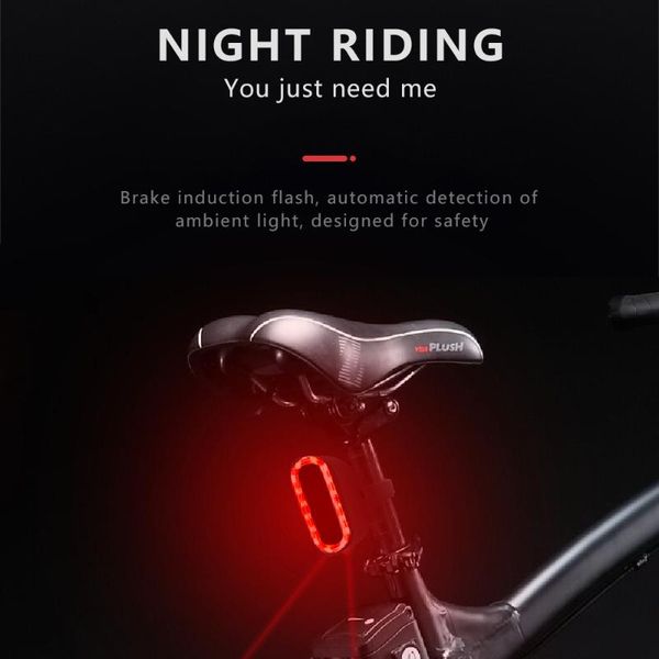 

bicycle intelligent sensing brake taillights usb rechargeable outdoor light night cycling tool waterproof warning lights