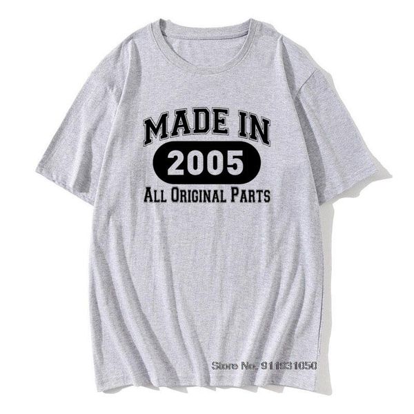 

men's t-shirts made in 2005 hip hop print graphic birthday mens short sleeve t shirt 100% cotton round neck anniversary t-shirt tee, White;black