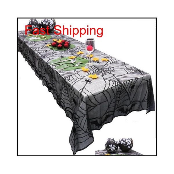

celebrate halloween black lace spider web tablecloth oblong table cloth table cover table decor party decoration fireplace cover uei0n 7lqbr