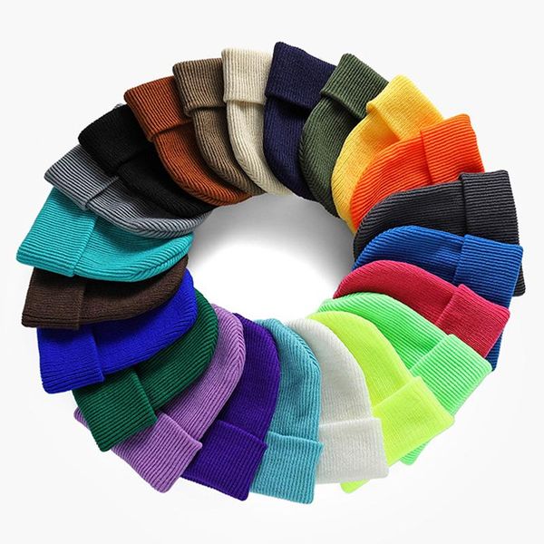 

beanies solid color crimping skullies beanie acrylic keep warm hip hop vintage winter korean version men women knitted hat