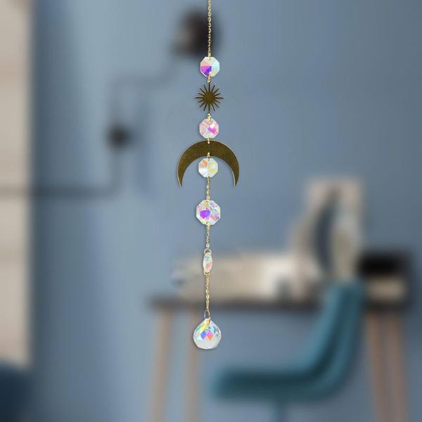

decorative objects & figurines crystal windchimes star moon pendant handmade sun light catcher garden window wedding curtain decor sunburst