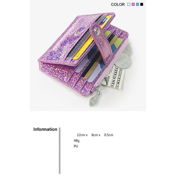 

fashion laser card case holder 7 bits function business credit passport pu leather bag solid color id women men car jllich