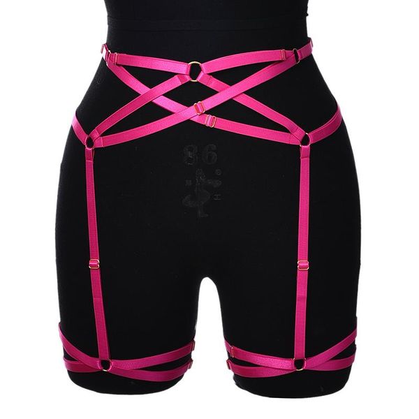 

garters women elastic belt bottom body harness cage pole dance leg high waist garter strap lingerie goth suspender fashion, Black;white