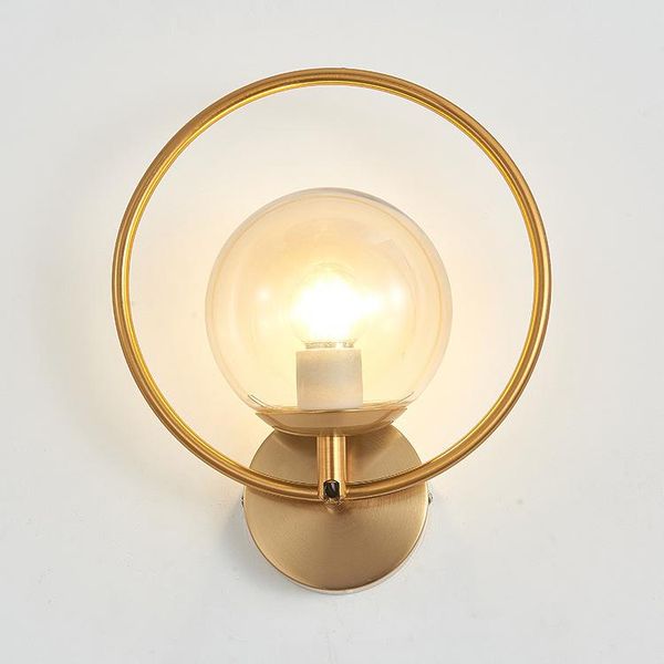 

modern led wall lamp nordic glass ring lighting sconce living bedroom bedside restaurant kitchen dining indoor luminaire lights