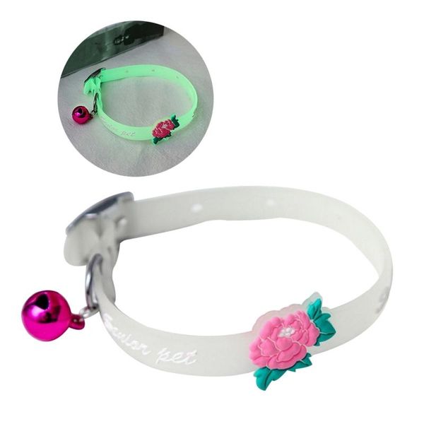 

cat collars & leads 39xb pet glowing with bells glow at night dogs cats necklace light luminous neck ring accessories