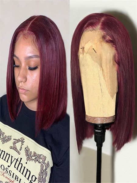 

lace wigs brazilian human hair straight light brown frontal 13x4 bob pre-plucked with baby for black women, Black;brown