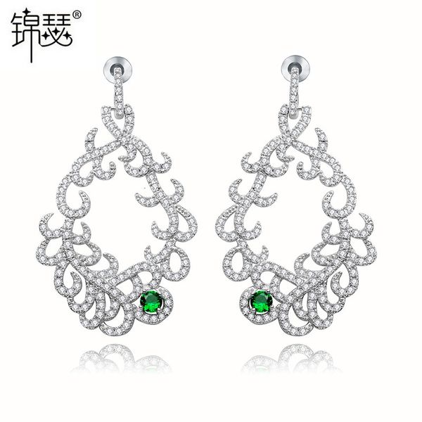 

jewelry charm stud yufei aaa zircon earrings inlaid with diamond, simple and fashionable, female, Golden
