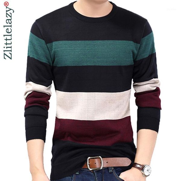 

2018 new designer pullover striped men sweater dress thick winter warm jersey knitted sweaters mens wear slim fit knitwear 505561, White;black