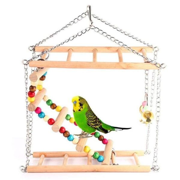 

other bird supplies rainbow pet parrot macaw hammock toy with bells climbing hanging ladder bridge parrots toys