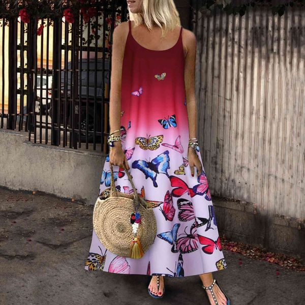 

harajuku bohemian plus size print womens dresses daily casual sleeveless o neck maxi vestidos de mujer, Black;gray
