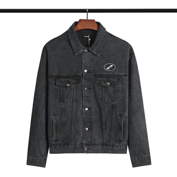 

men's jackets baseball long sleeve jacket, weldon classic thick denim and digital abstract thermal # a1072021, Black;brown
