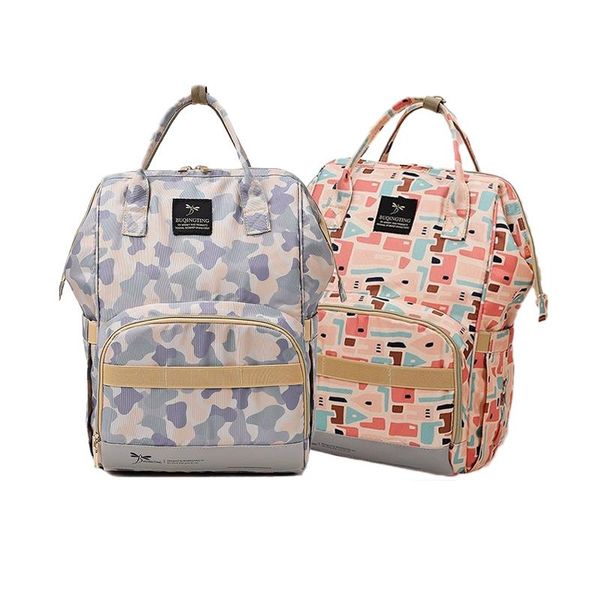 

diaper bags large capacity mommy bag waterproof fabric multiple funtion woman backpack camouflage colorful printing