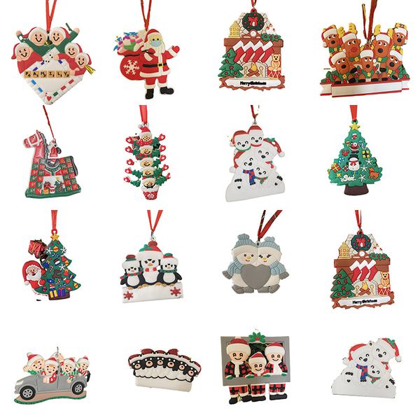 

pvc christmas decorations mask santa claus of family 2 3 4 5 6 head cute xmas tree ornament 13 style can choose by dhl xd24730
