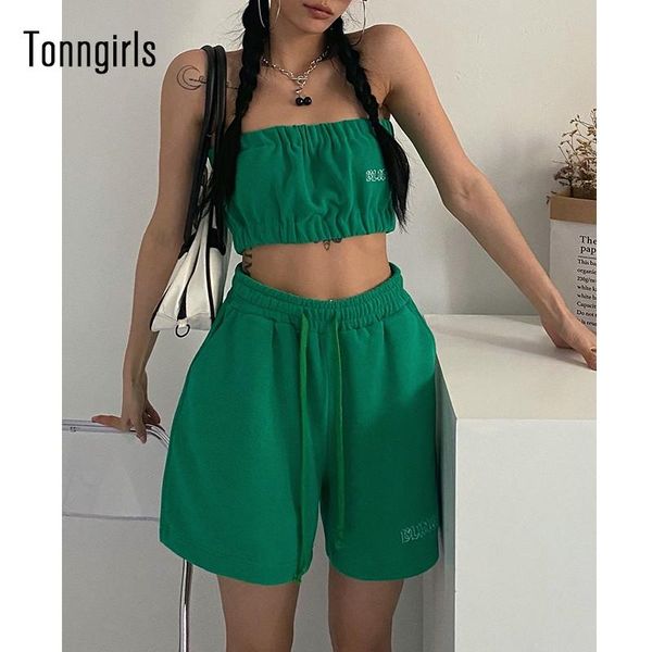 

women's tracksuits tonngirls summer two piece set women casual sleeveless woman 2 pieces streetwear tracksuit with shorts outfit, Gray