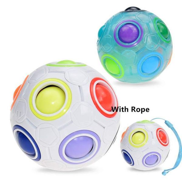 

creative spheric magic rainbow ball plastic magic balls puzzle children educational learning luminous cube toys for children dhl shipment
