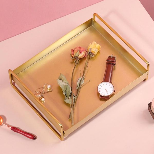 

kitchen storage & organization home decor luxury golden trays makeup organizer portable fruit basket cutlery holder accessories tool