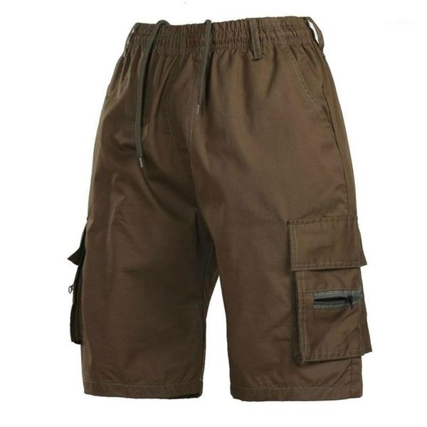

men's shorts casual summer men solid color multi-pockets drawstring baggy cargo shortsÂ pants 1, White;black