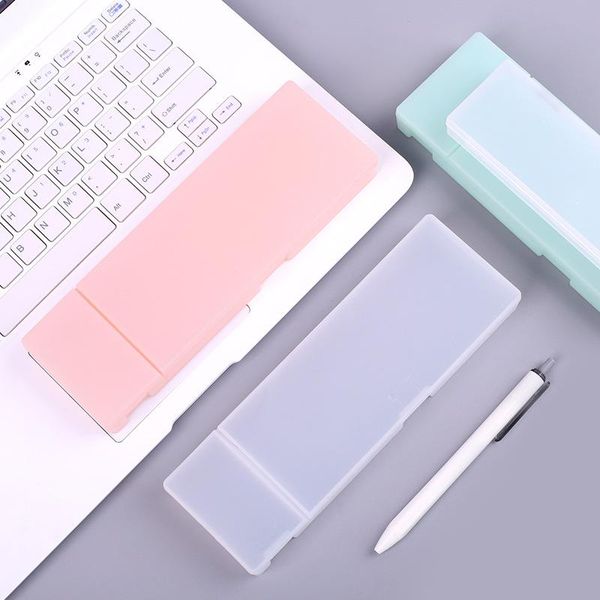 

pencil cases creative simple transparent case school student plastic stationery storage pens box learning office gifts supplies