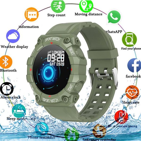 

smart wristbands 2021 men women sports watch fd68 waterproof wristwatch big battery long standby pedometer smartwatch