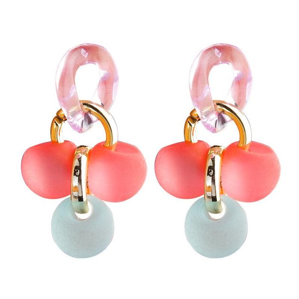

stud cute romantic acrylic korean fashion ins ball candy transparent earrings for women student girls multicolor jewelry gifts, Golden;silver