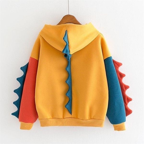 Hoodies Winterwork Inverno Bonito Harajuku Kawaii Moletom Mulheres Oversize Hooded Pullover Dinossauro Cos Tops Tracksuit Sudadara Novo 200924