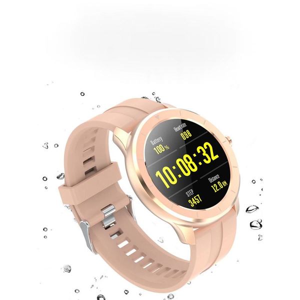 

t6 full contact round sn smart watch for men ip68 waterproof blood pressure oxygen smartwatch for women(pink)