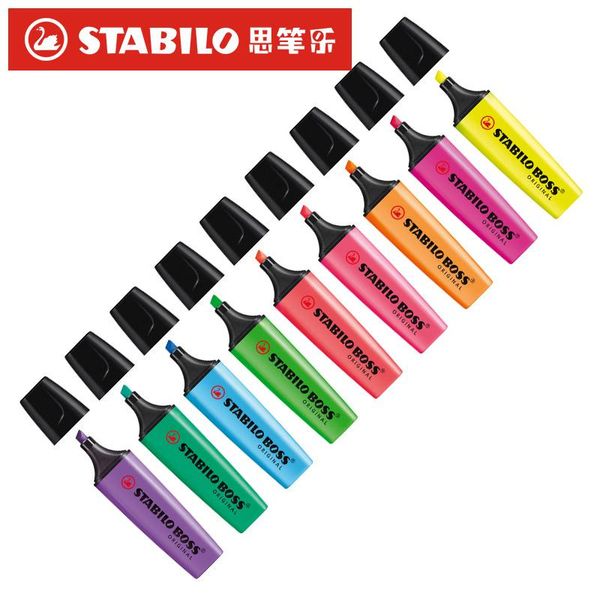 

highlighters germany 70 boss highlighter candy color hand account waterborne student mark key marker 9 optional, Black;red