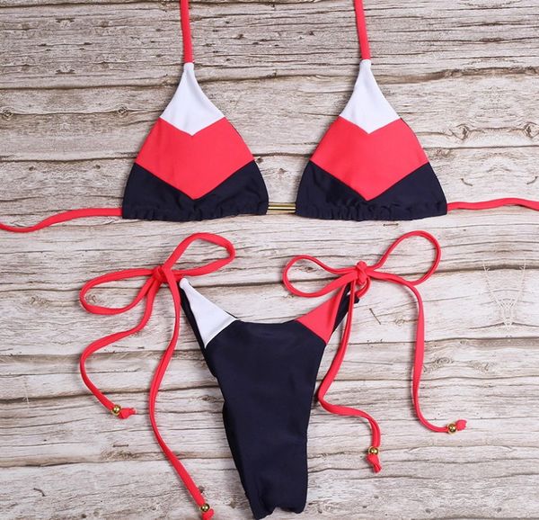 

split 2020 color swimsuit matching bikini women's, White;black